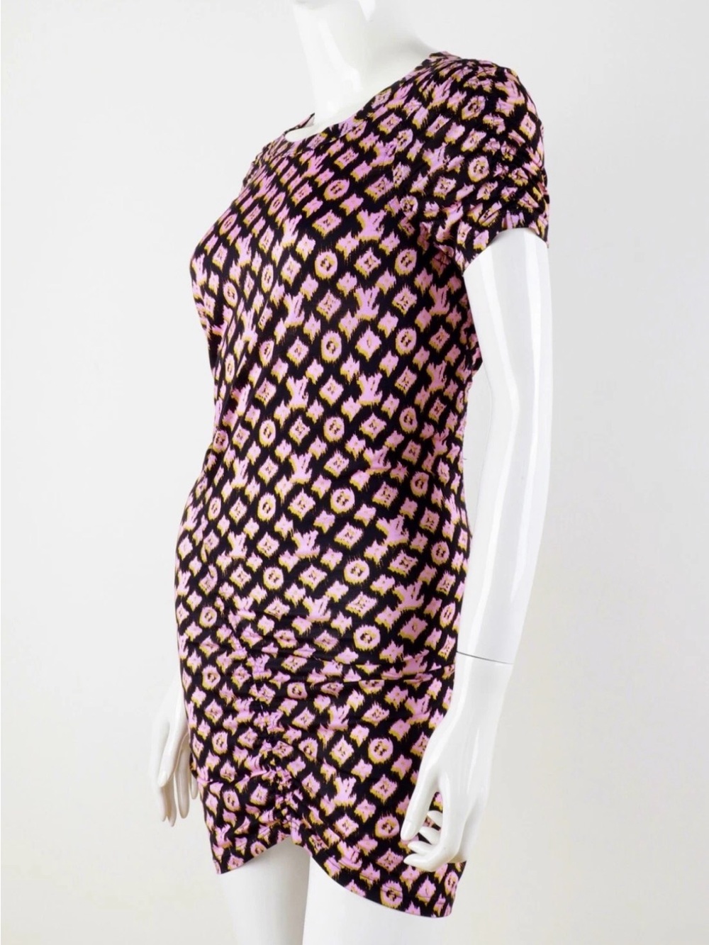 Louis Vuitton ICONIC SS 2011 Blurred Monogram Ruched Mini Dress- Size Small - Picture 5 of 13